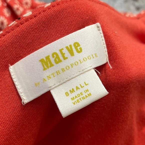 Anthropologie Maeve Brianne Floral Cowl Neck Dress Size Small Orange Floral - Picture 2 of 12